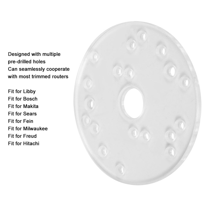 Dia 6.5 Router Base Plate, Acrylic Router Universal Base Plate