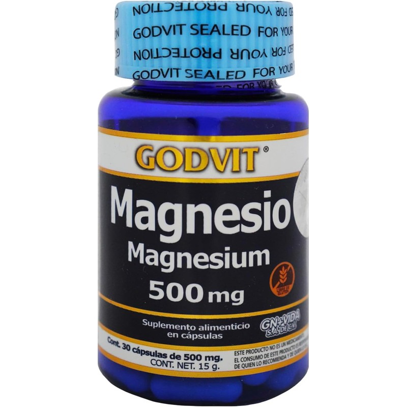 GNVIDA-GODVIT - Suplemento Alimenticio Cápsulas Magnesio c30 de 500 mg