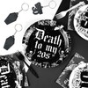 18 Pcs Death to My 20s Keychains, Black, Medium