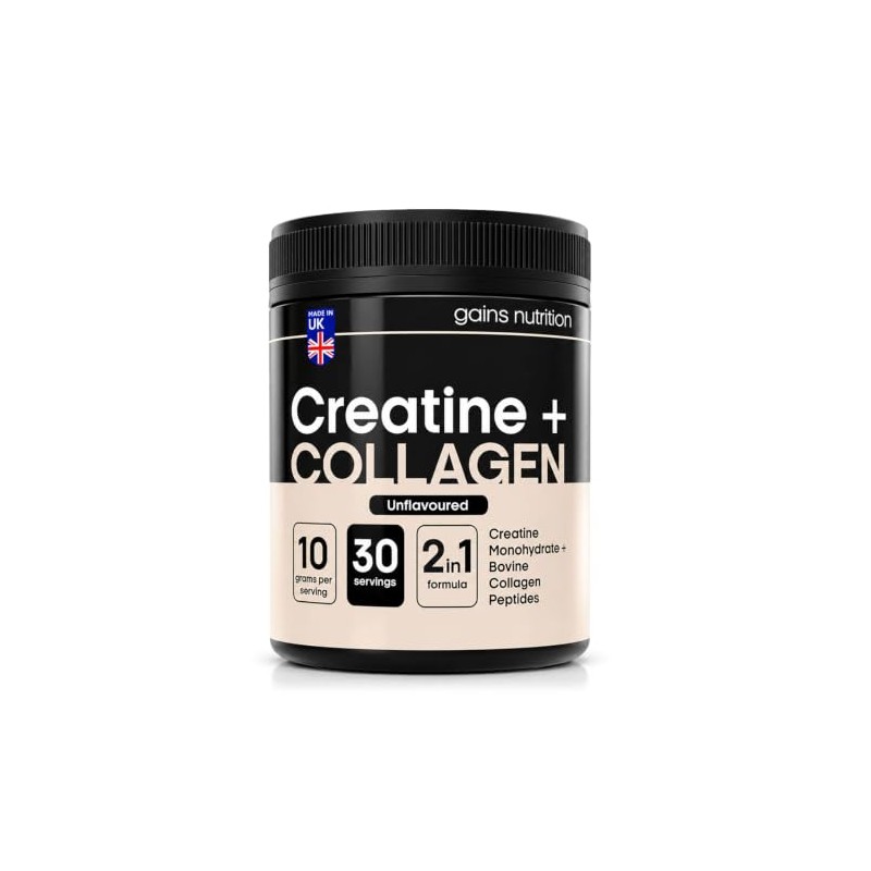 GN Creatine + Bovine Collagen Peptides Powder, Unflavoured, 5g Creatine