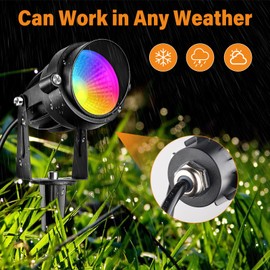 AGDJASA 10W RGBW LED Landscape Lights Spot Lights Outdoor for Yard Garden Decor Spotlight, Landscape Lighting with 16 Color Changing and Remote IP68 Waterproof (8)