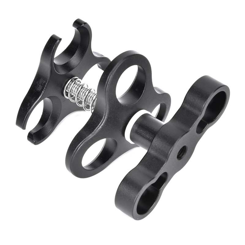 Aluminium Alloy Black Diving Triple Ball Clamp Outdoor Camera Arm