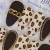 Chain Leopard Matte Handmade Nail Tips - Oval M /