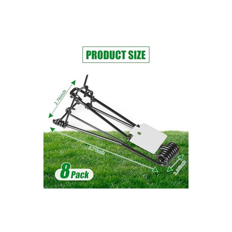 8 Pack Mole Gopher Traps for Outdoor Lawn and Garden,
