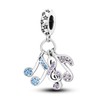 PARCOM Musical Note Bead Charms S925 Sterling Silver Charms for
