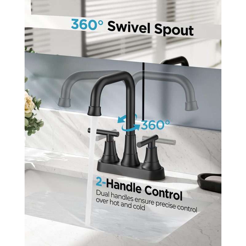 FORIOUS RV Bathroom Sink Faucet 2 or 3 Hole Matte