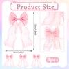 3 Pcs Pink Hair Bow Mesh Hairs Bow Clips for