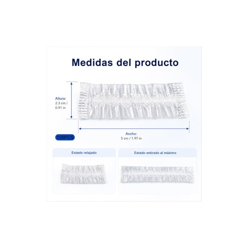 100 Protectores Auditivos Desechables para Teñir el Cabello, Ducha, Baño