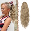 FESHFEN Ponytail Extensions, Drawstring Ponytails Hair Extension Blonde & Ash