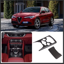 TOYCIDFG Car Center Console Gear Shifter Panel Cover Trim Fit for Alfa Romeo Stelvio 2020 2021, Carbon Fiber Pattern Interior Decoration Accessories
