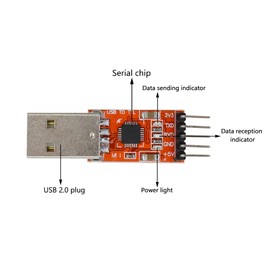 Aideepen CP2102 USB to TTL Converter HW-598, 5-pin Plug Module for 3.3 V and 5 V, Pack of 3