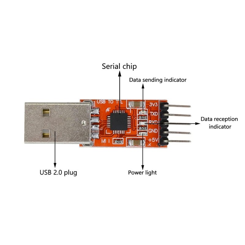 Aideepen CP2102 USB to TTL Converter HW-598, 5-pin Plug Module
