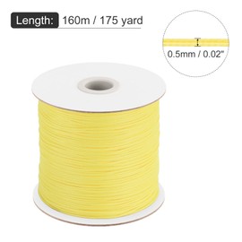 MECCANIXITY Waxed Cord 0.5mm Waxed Polyester Cord 175 Yard Wax String for Bracelet Making, Necklaces, Beading, Jewelry Making and DIY Crafts(Light Yellow)