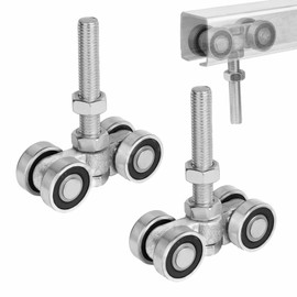 BiJun 4 Wheel Trolley Assembly Roller, Silent unistrut Trolley Roller Steel with M12 Bolt for Use with 1-5/8" Wide and All1-5/8"Ortaller Strut Channel