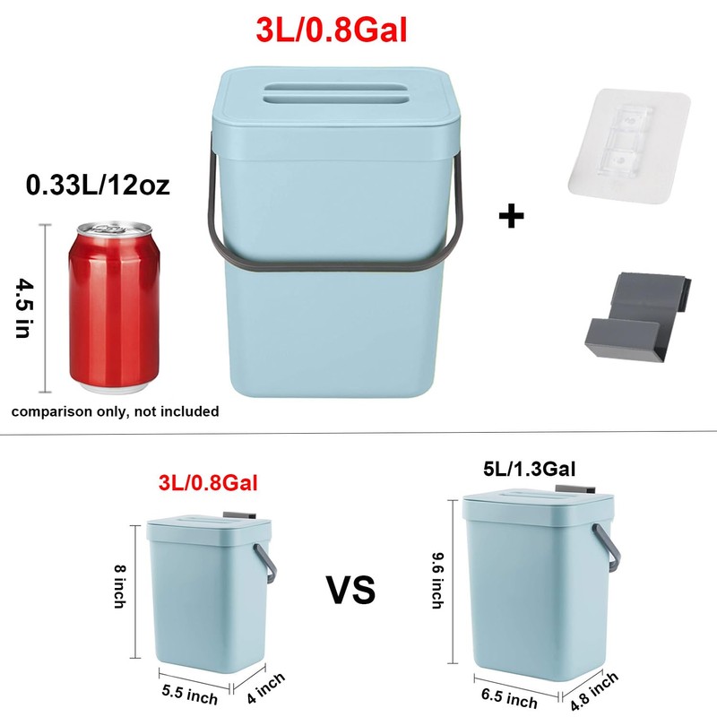 LALASTAR Compost Bin Kitchen, Small Compost Bin for Kitchen, Countertop