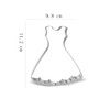 Wedding Dress Cookie Cutter Stainless Steel 4.4"