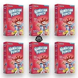 Hawaiian Punch Sugar-Free Juicy Red Powdered Drink Mix 6 Count of 8 packets each for Total 48 Sticks bundle packaged by D'Elite Box
