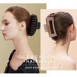 TOCESS TOCESS 8 Pack Neutral Big Hair Claw Clips for Women Large Claw Clip for Thin Thick Curly Hair 90's Strong Hold 4.33 Inch Nonslip Matte Hair Clips