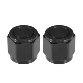 X AUTOHAUX AN10 Universal Flare Cap Fitting Adapter Black - 2 Pcs