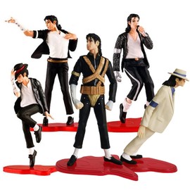 BOMJJOR 5 Pack Michael Jacksn Action Figure Rock King Classic Album Dolls Action Figure Toy Playset