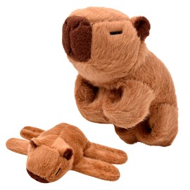 YEIUZPT Capybara Plush Animal Snap Bracelets, Capybara Plush Wrist Toy, Cute Capybara Cartoon Slap Bands Wrist Huggers Animals Stuffed Capybara Plush Bracelets