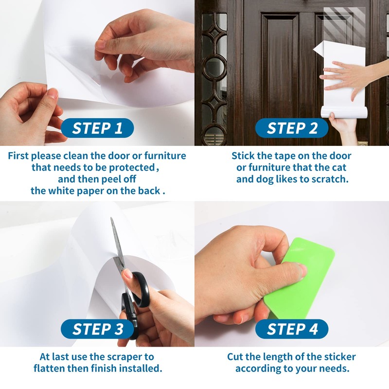 Door Protector from Dog Scratching, Clear Heavy Duty Flexible Door