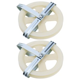 The Lord of the Tools 2pcs 5 Inch Clothesline Pulley Nylon Rope Pulley Cable Puller Compatible with Outdoor Drying Clothing Fits Rope Up to 3/8-in White