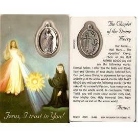 Premium assorted Holy Cards with Medal | Catholic Saints and Prayers with medals (Chaplet of Divine Mercy)