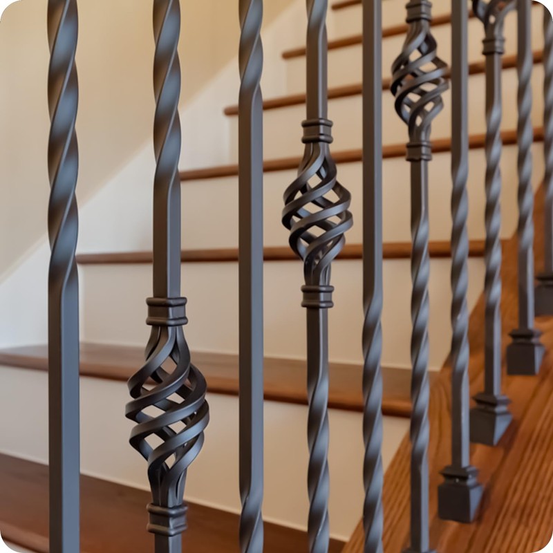 12Pack Wrought Iron Balusters 44 Inches Deck Balusters (44, Basket