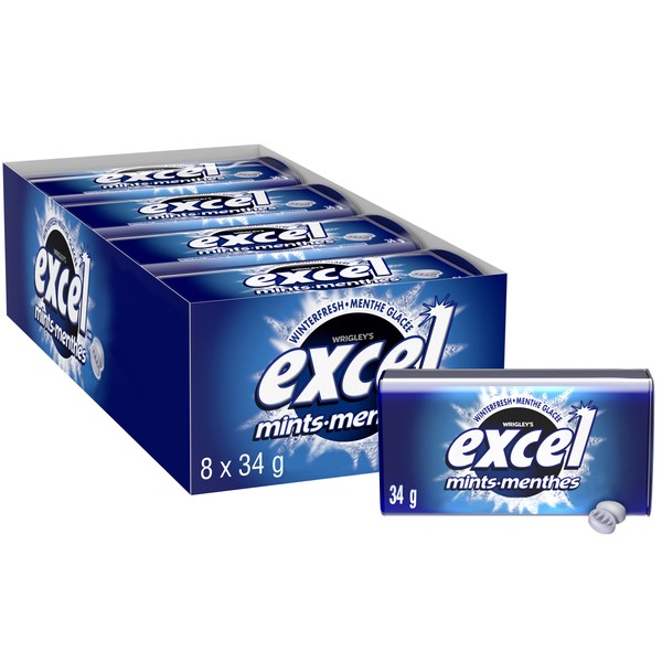 Excel Mints Winterfresh, 34gm Tin, 8 Count