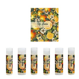 WRAPWAVE Premium Lip Balm Tube Labels - Durable Waterproof & Protective Adhesive Stickers, Perfect Fit 5.5 x 4.5 cm, Elegant Pack of 50 (AH005-Citrus Bloom)