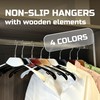 Kostaverite Wooden Clothes Hangers with 360 Degree Silver Hook |