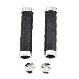 UPANBIKE Bike Grips Leather Double Lock On Fit 22.2mm Handlebar Grips for Mountain Bike Road Bicycle (One Pair)