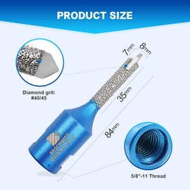 Diamond Mortar Raking Bit - BRSCHNITT Mortar Raking Tuck Pointing with Carbide Tipped for Granite Marble Concrete Masonry Stone Removals Vacuum Brazed Bit 5/8-11 Thread (8 * 42mm 5/16"*1)