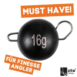 Zite Fishing Cheburashka Tungsten Fishing Weights Set, Lead-Free Chebus Matte Black, 5-16 g Finesse Fishing Tungsten Weights Coated, Bass & Zander Fishing (16 g)