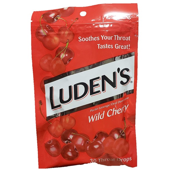 Luden's Throat Drops Wild Cherry, 30 ct