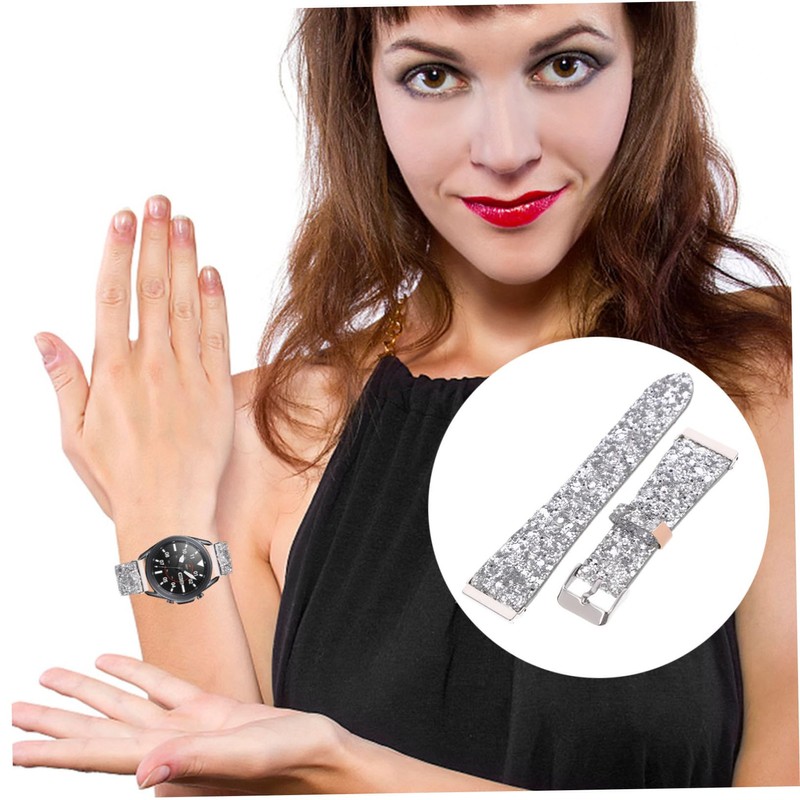 Outanaya 1pc Beautiful Women Watch Band Sparkle Watch Strap Casual