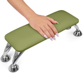 Arm Rest for Nails Tech, Easy Clean Nail Arm Rest, Reduce Back Pain Hand Rest for Nails Tech, Sturdy Support Armrest for Nails Fits UV LED Nail Lamp Underneath, Salon & Home Use (Green)