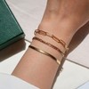 JECOMY Dainty Gold Chain Bracelet for Women 18K Gold Plated