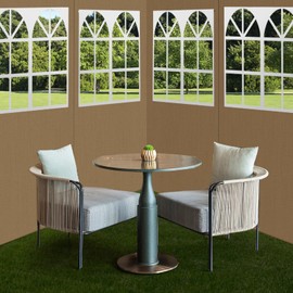 Bstge 10'x12' Gazebo Curtains Outdoor Waterproof with PVC Windows, 4-Panel Sidewalls Universal Replacement Privacy Curtain, Outdoor Gazebo Curtains for Patio, Backyard(Curtains Only)