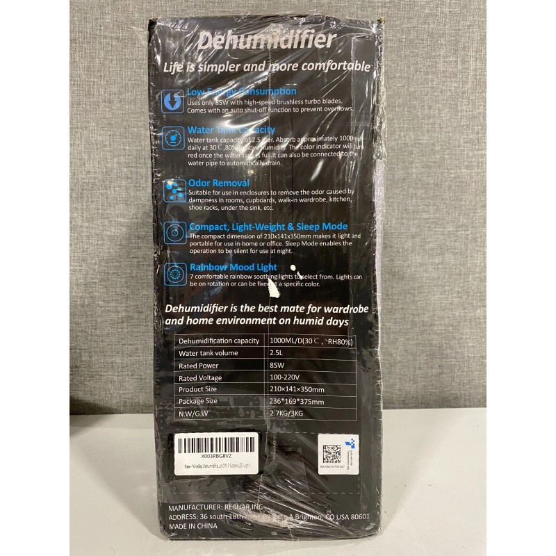 NineSky CT2 White Auto Shut Dehumidifier