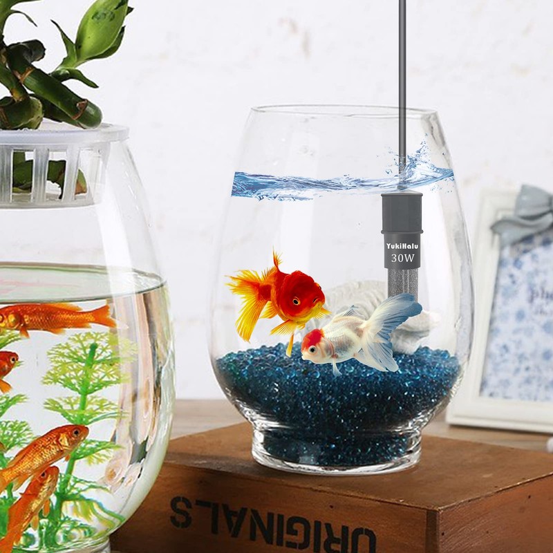 YukiHalu Super Mini Aquarium Heater, 10W 20W 30W Adjustable Fish