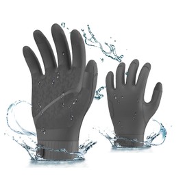 Vgo... 1 Pair Chemical Resistant Work Gloves,Starﬁsh-Gen Seamless Gription Gloves,Anti-slip for Food Processing,Fish processing,Chemical industry,infused with Aromas(XL,Gray,TP1147)