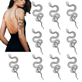 10Pcs Album REP Snake Tattoos for Taylor Fans,Waterproof Snake Collarbone Temporary Tattoos,3D Tattoos for Music Lovers Gifts for Swiftes