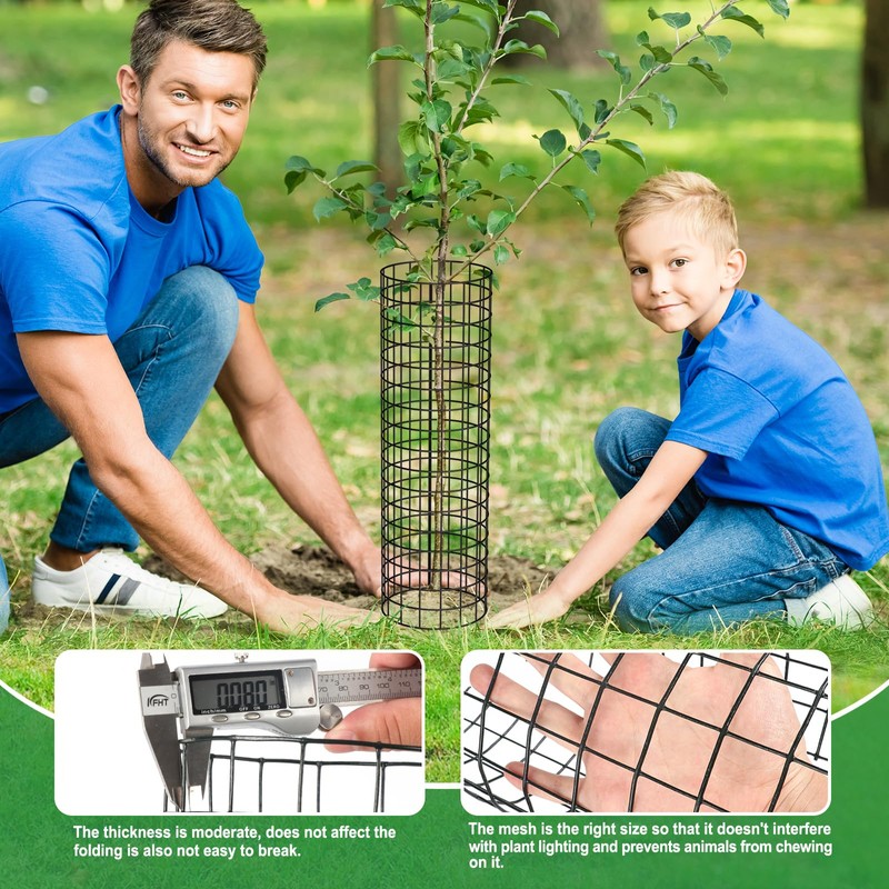 All-Metal Tree Trunk Guard, 4 Pack Mesh Protectors With Zip
