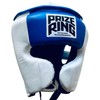 PRIZE RING "Professional SS" Genuine Leather Headgear White/Blue (L)