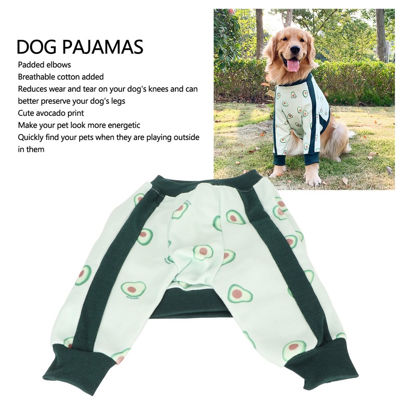 Pet Long Sleeve Pajamas Breathable Soft Elastic Cute Avocado Print