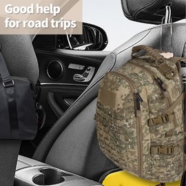 4pc Car Seat Headrest Hook Metal Car Purse Holder Hook, Stainless Steel Car Back Seat Headrest Hook Universal Cute Car Organizer Interior Accessories for Purse Coats Umbrellas Handbag (Lovely - Beige)