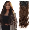 Gairyan Clip-In Extensions Wave Hair Extensions Wavy 4-Piece Set Hair