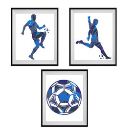 Set of three Football prints - Available in A5, A4, A3 and A2. Boys football bedroom decor - Soccer prints (A5)